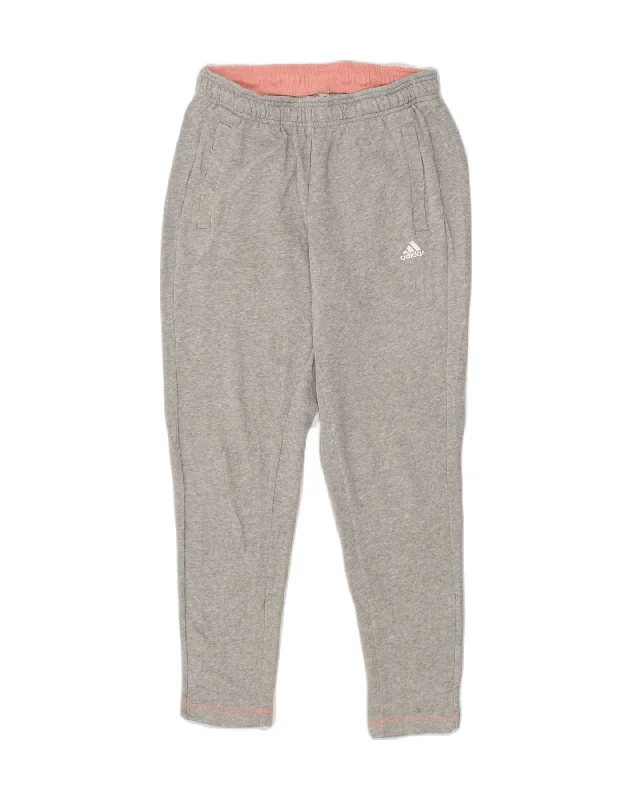 ADIDAS Womens Tracksuit Trousers UK 4-6 XS Grey Cotton