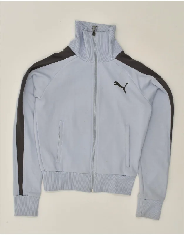 PUMA Womens Tracksuit Top Jacket UK 6 XS Blue Colourblock Polyester