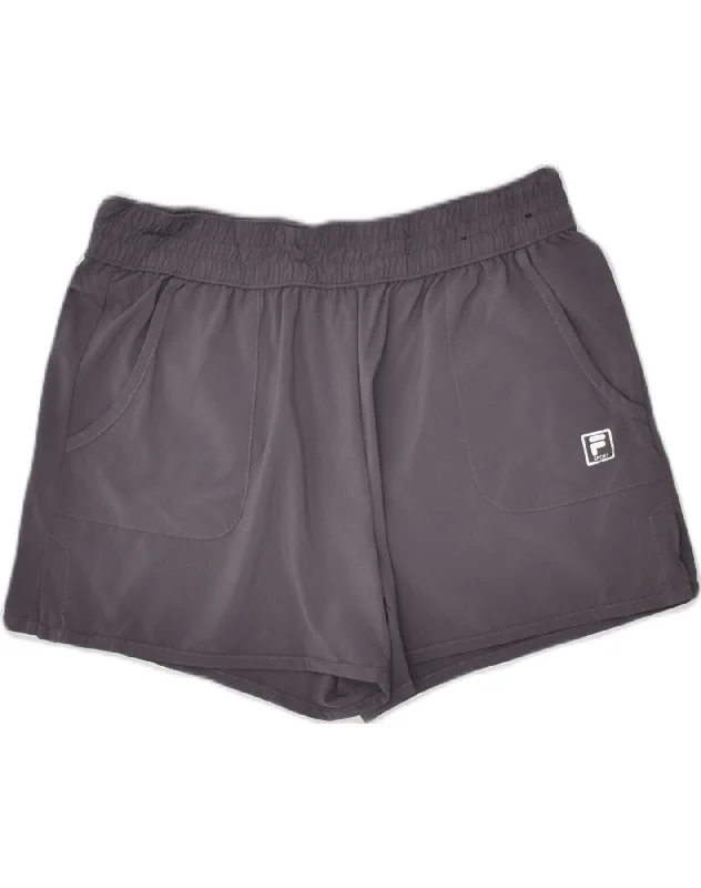 FILA Womens Sport Shorts UK 8 Small Grey Polyester