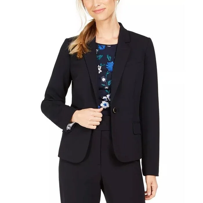 Calvin Klein Women's Single-Button Blazer Navy Size 14