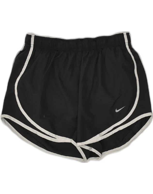 NIKE Womens Sport Shorts UK 12 Medium Grey Polyester