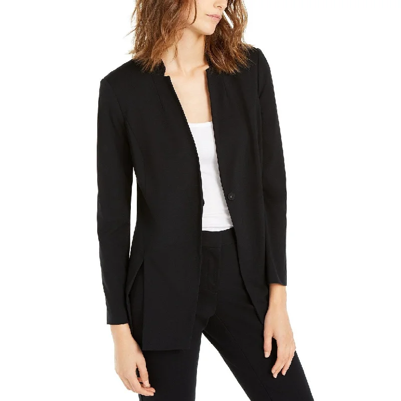 Alfani Women's One-Button Slit Blazer Jacket Black Size Large