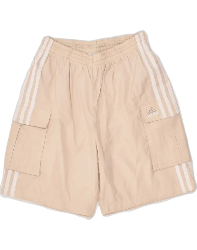 ADIDAS Womens Sport Shorts W26 Small Beige Polyester