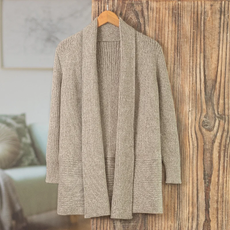 Novica Handmade Taupe Splendor Blend Cardigan