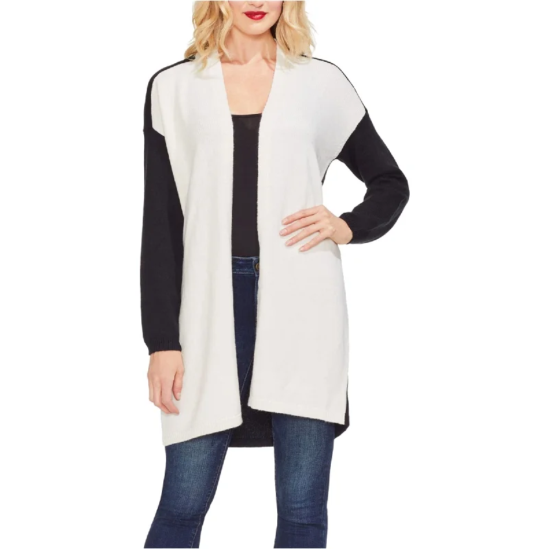 Vince Camuto Womens Colorblocked Cardigan Sweater, White, X-Large