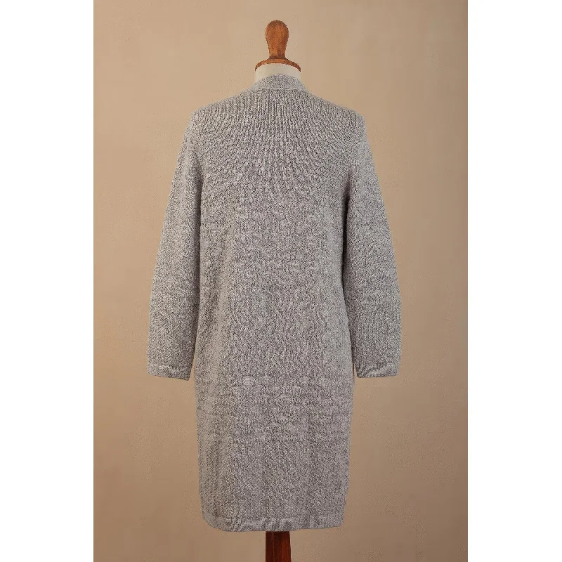 Novica Handmade Grey Textures Blend Cardigan