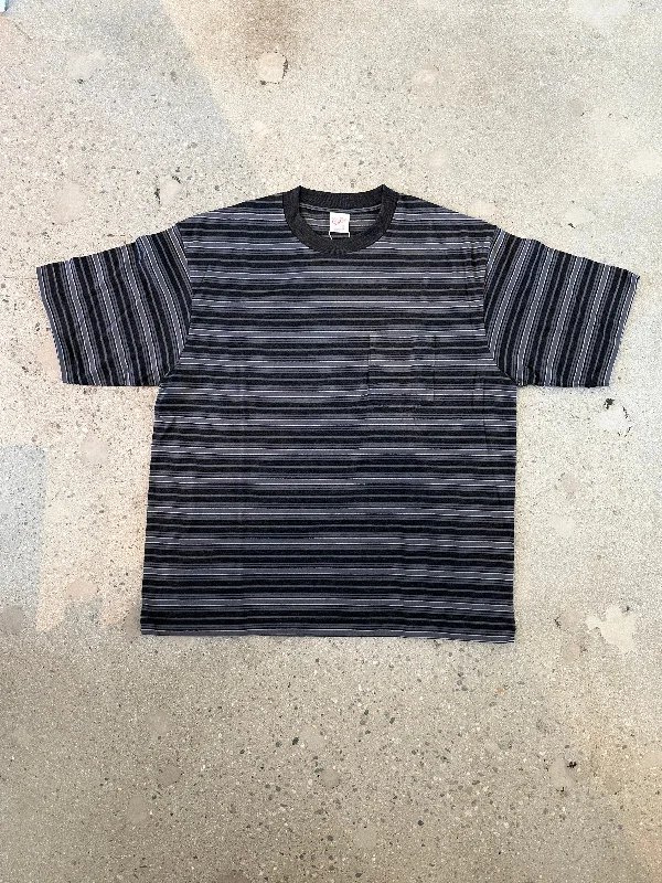 Velva Sheen Smolder Black and Grey Stripe T Shirt