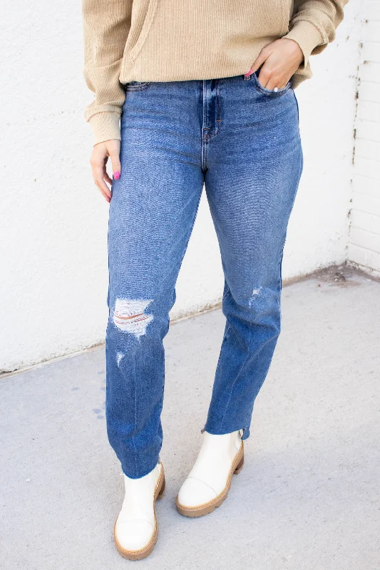 Lidia Hem Straight Jeans | Medium Vintage