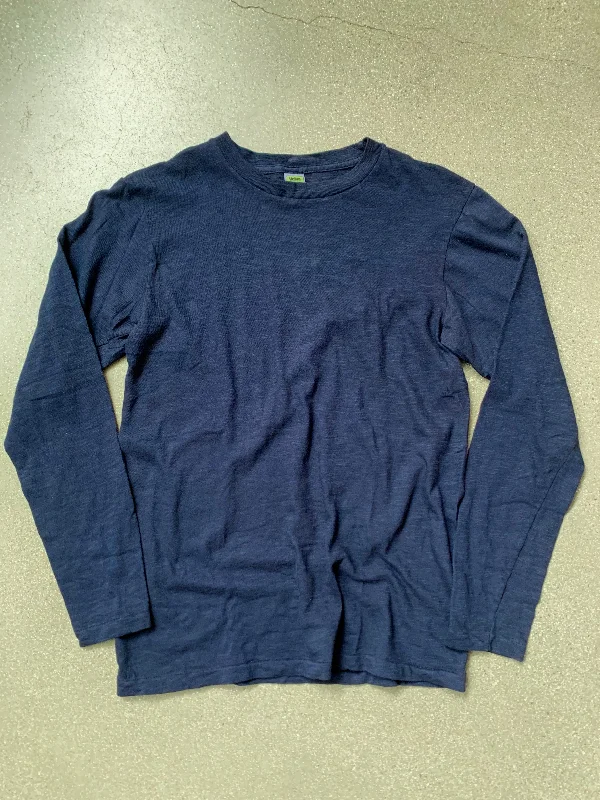 Velva Sheen Navy Regular Long Sleeve Tee