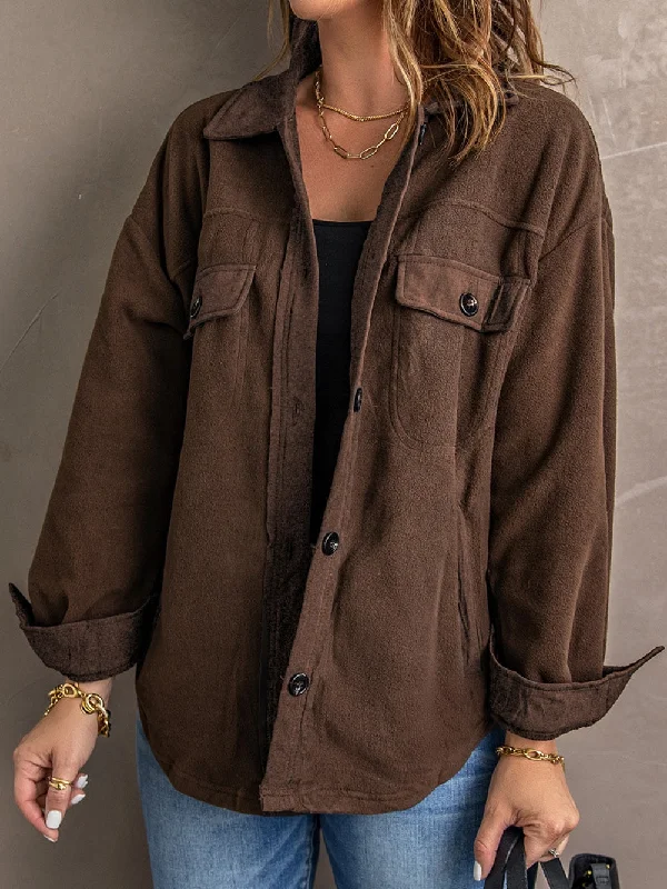 Versatile Brown Fleece Jacket