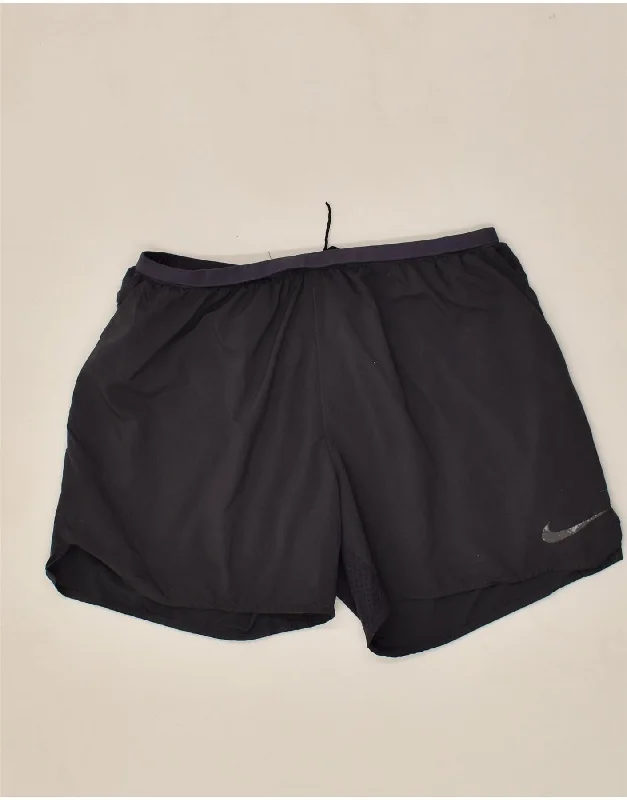 NIKE Womens Dri Fit Sport Shorts UK 16 Large Grey Polyester