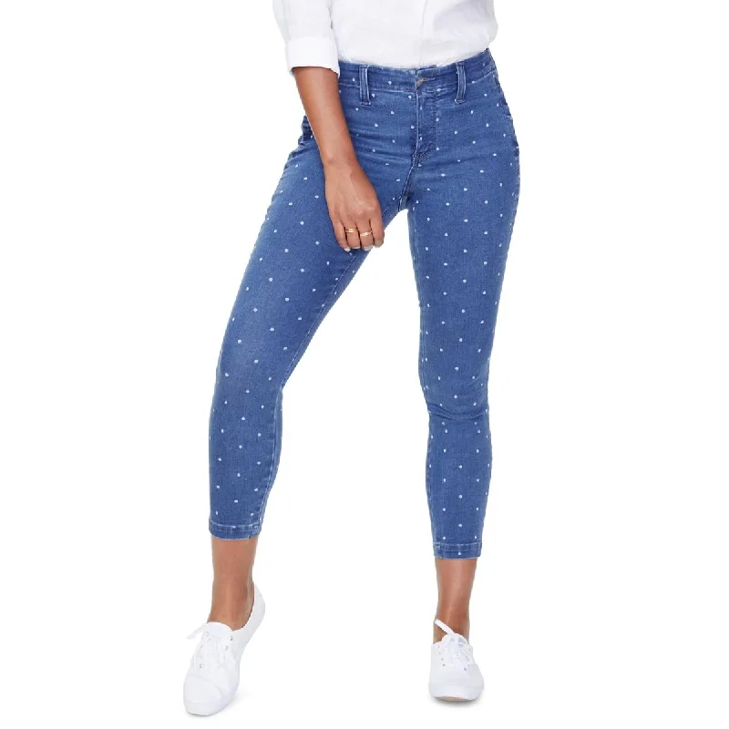 NYDJ Womens Plus Ankle Polka Dot Skinny Jeans