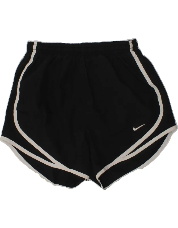 NIKE Womens Dri Fit Sport Shorts UK 6 XS Black Polyester