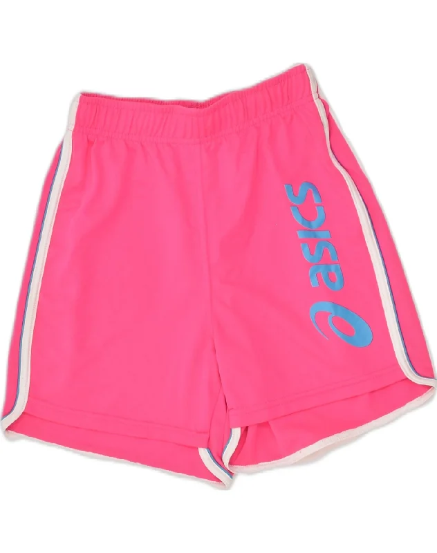 ASICS Womens Graphic Sport Shorts UK 2 2XS Pink Polyester