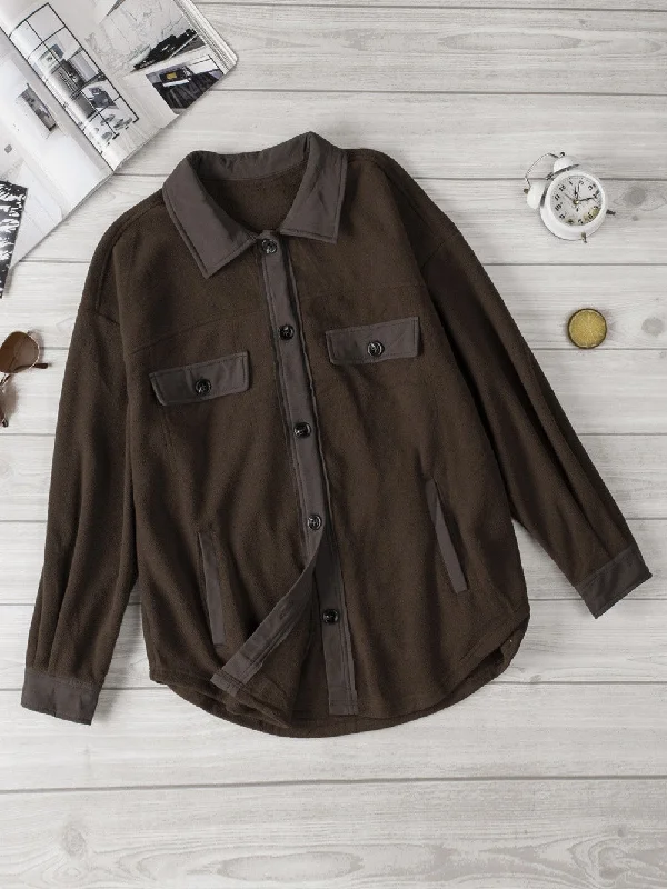 Brown Fleece Shacket