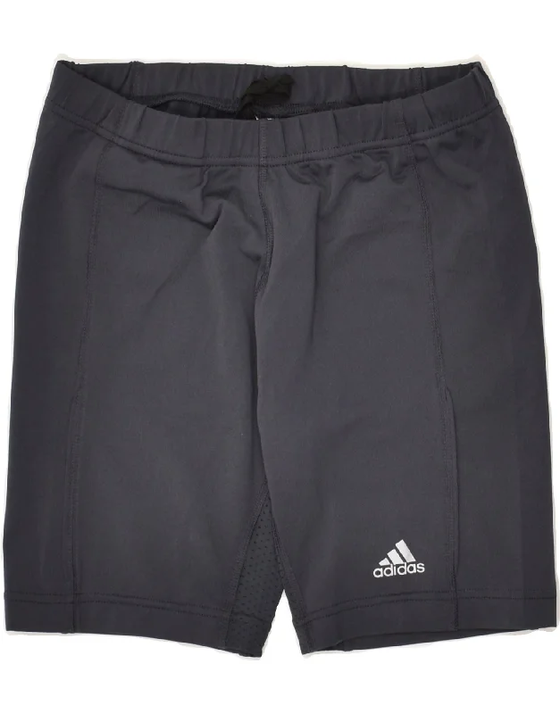 ADIDAS Womens Sport Shorts UK 14 Medium Grey Polyester