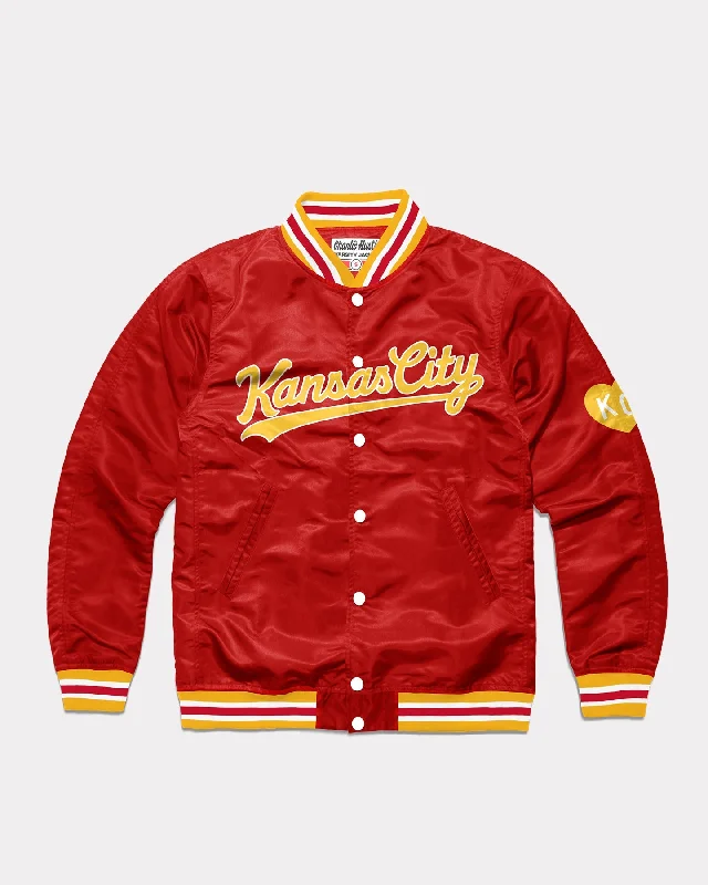 Kansas City Script Red and Gold Varsity Jacket