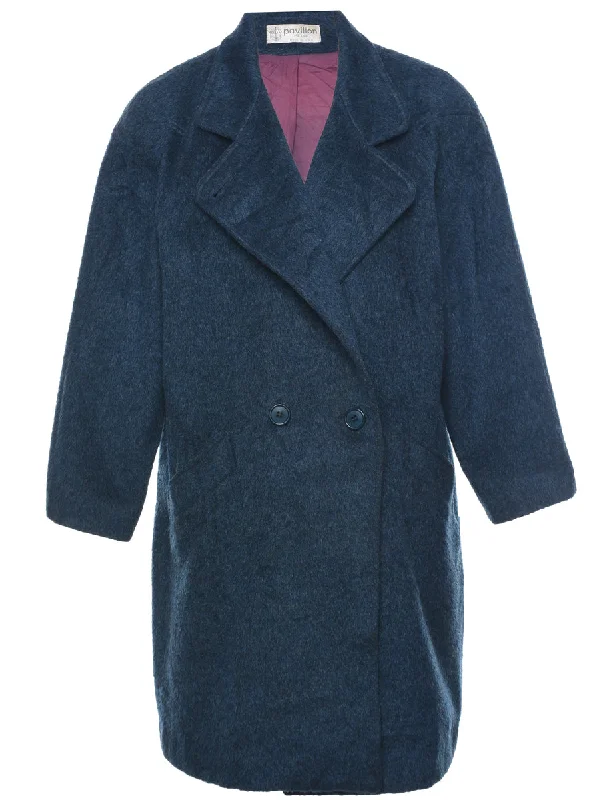 Double Breasted Wool Coat - L