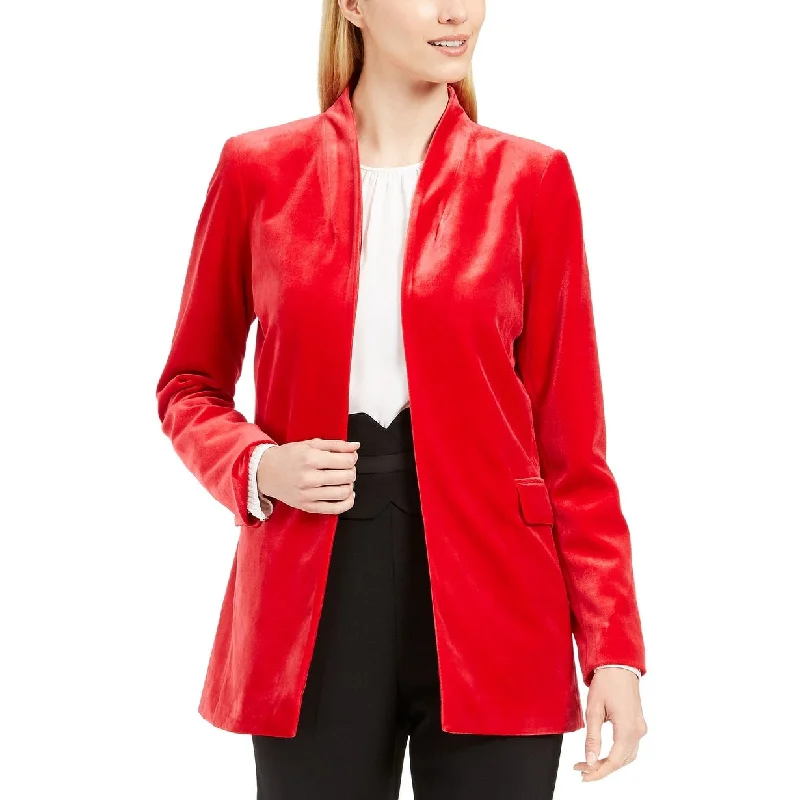 Calvin Klein Women's Long Velvet Blazer Red Size 0