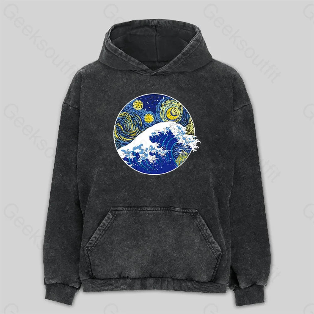 Great Starry Wave Off Kanagawa Washed Hoodie