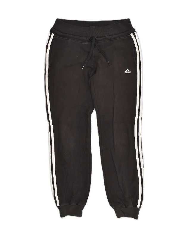 ADIDAS Womens Tracksuit Trousers Joggers UK 10 Small Black Cotton