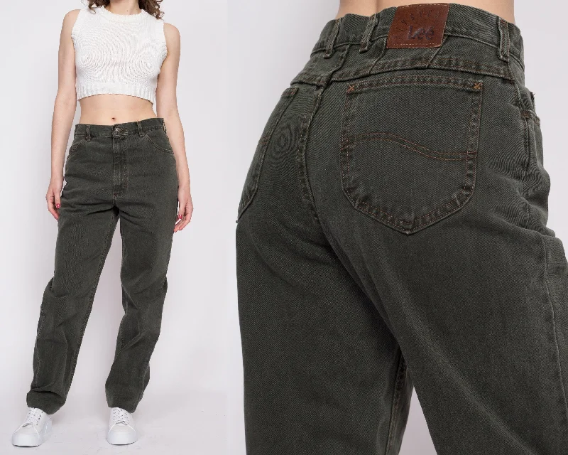 90s Lee Olive High Waisted Jeans - Medium to Large Tall, 30.5"