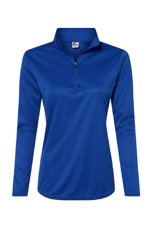 C2 Sport Womens Moisture Wicking 1/4 Zip Sweatshirt - Royal Blue - Closeout