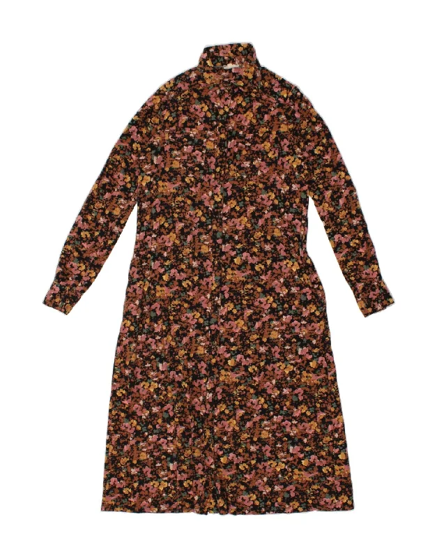 FAT FACE Womens Shirt Dress UK 8 Small Brown Floral Cotton