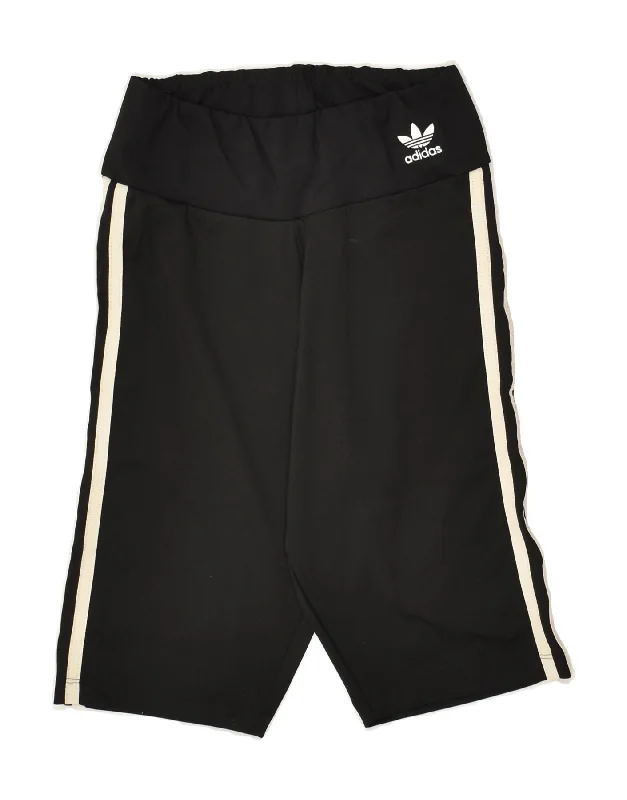 ADIDAS Womens Sport Shorts UK 8 Small Black Polyester