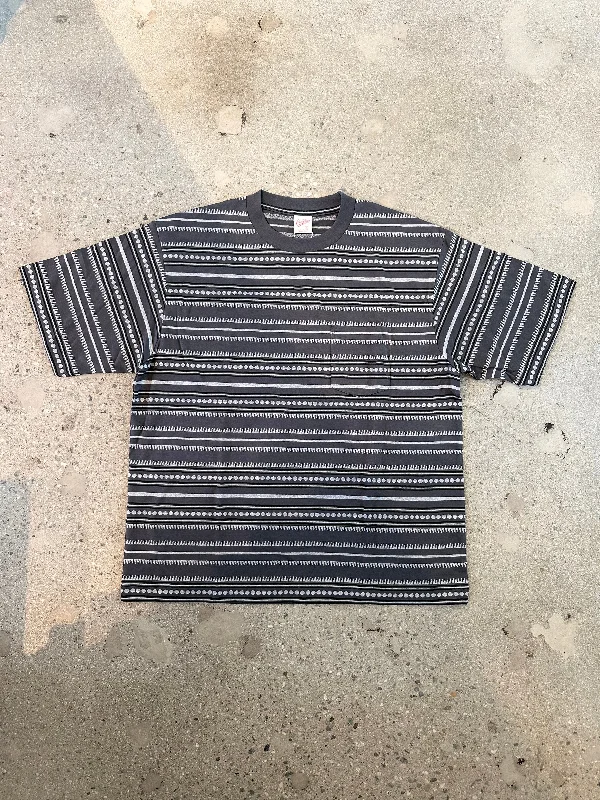 Velva Sheen Sonic Grey Jacquard Stripe T Shirt