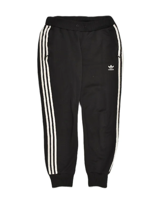 ADIDAS Womens Tracksuit Trousers Joggers IT 44 Medium Black Polyester