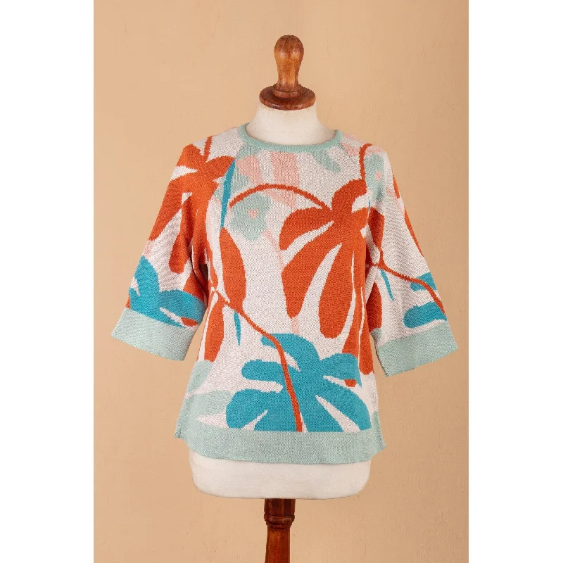 Novica Handmade Tropical Trend Cotton Blend Pullover