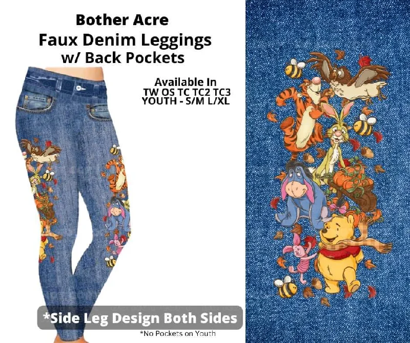 Bother Acre Full Length Faux Denim w/ Side Leg Designs