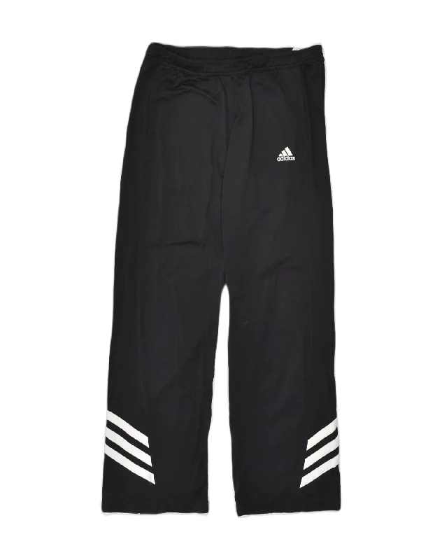 ADIDAS Womens Tracksuit Trousers UK 14 Medium Black Polyester