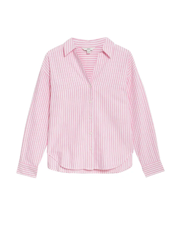 Pure Cotton Striped Collared Shirt