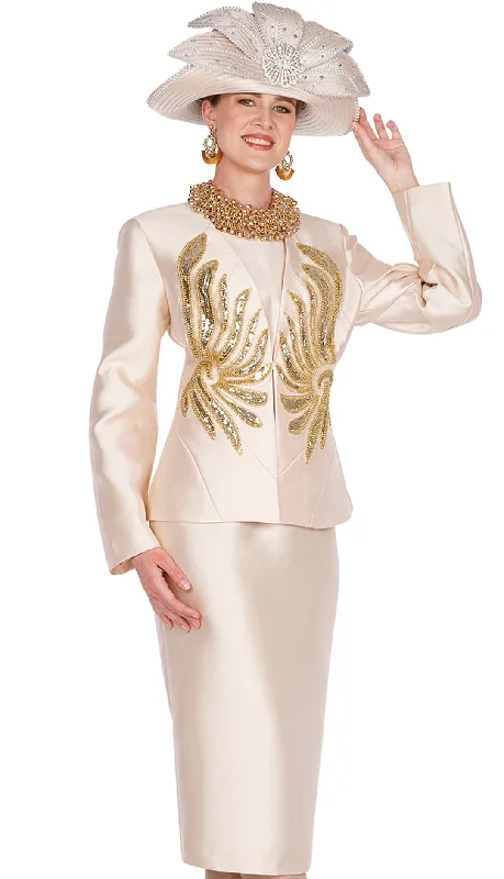 Champagne Italy Church Suit 5859 - Champagne