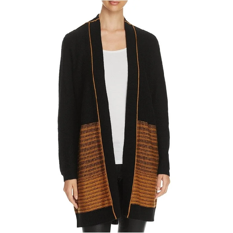 Finity Womens Knit Cardigan Sweater, Black, Large