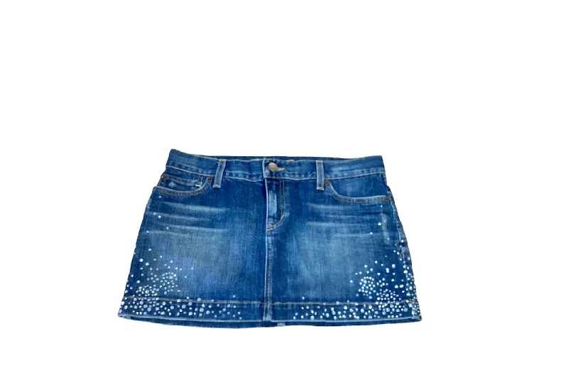 Ezra Fitch Jr. Skirt Denim Crystal 27x12