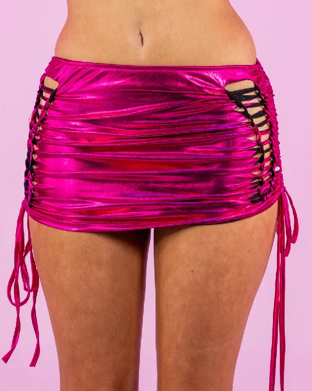 Pink Reckless Braided Mini Skirt