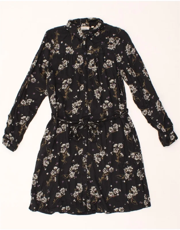 FAT FACE Womens Shirt Dress UK 8 Small Black Floral