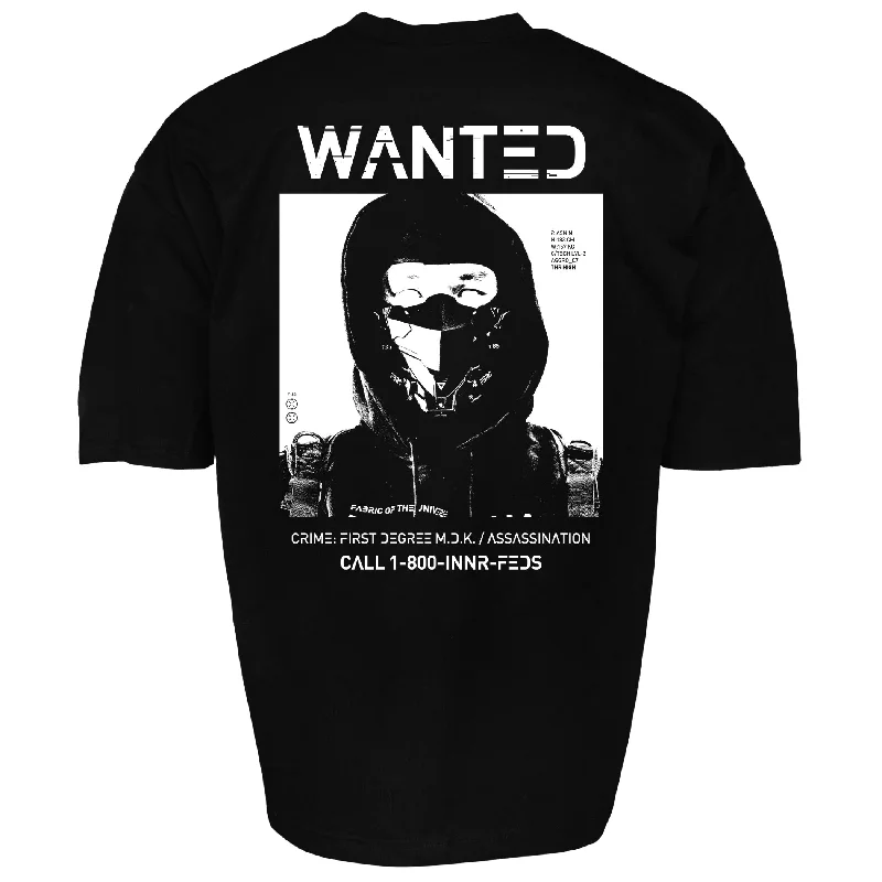 WANTED Black Oversized Short Sleeve T