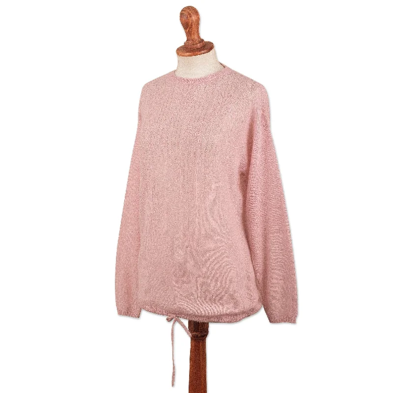 Novica Handmade Pink Comfort Blend Pullover Sweater