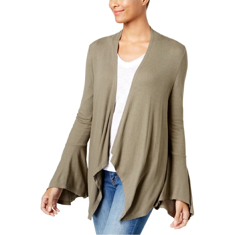 I-N-C Womens Bell Sleeve Cardigan Sweater, Green, X-Large