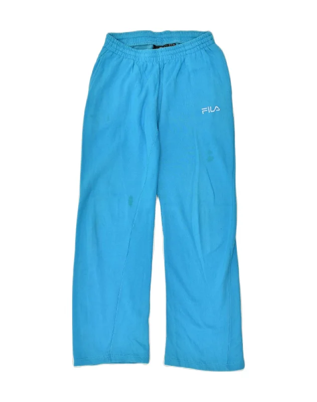 FILA Womens Tracksuit Trousers UK 14 Medium Blue Cotton