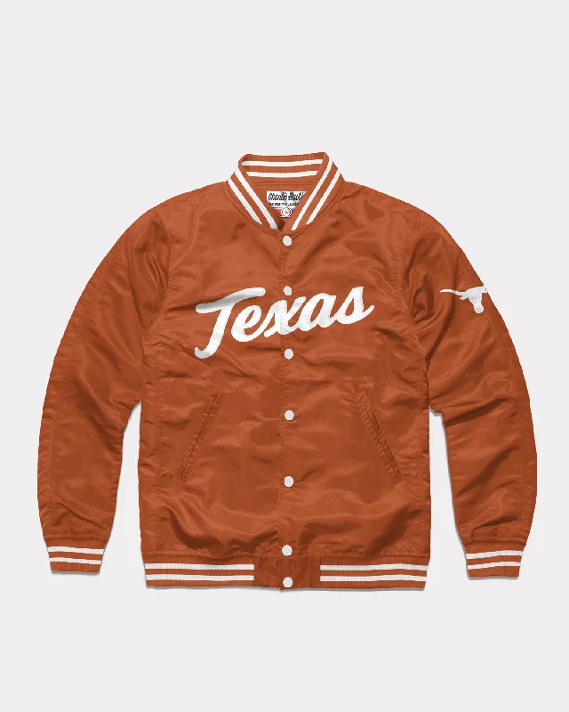 Texas Script Burnt Orange Varsity Jacket