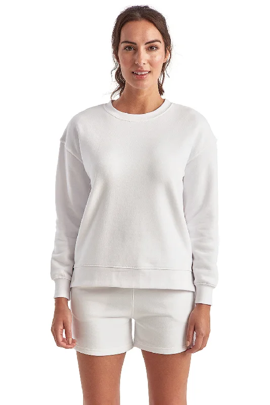 TriDri Womens Billie Side Zip Crewneck Sweatshirt - White