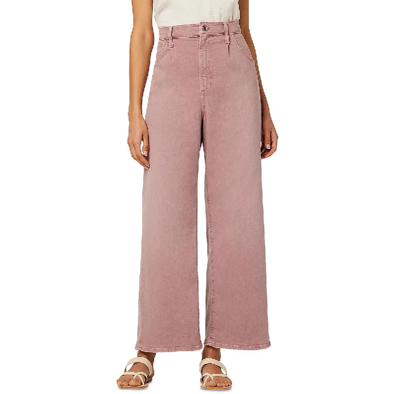 Joe's Womens High Rise Pleated Wide Leg Jeans