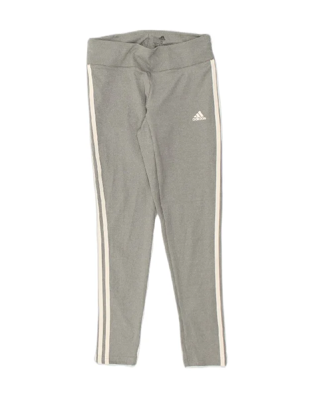 ADIDAS Womens Climalite Leggings UK 8 Small Grey Polyester