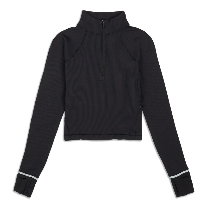 It's Ribbed Cropped Half Zip - Resale