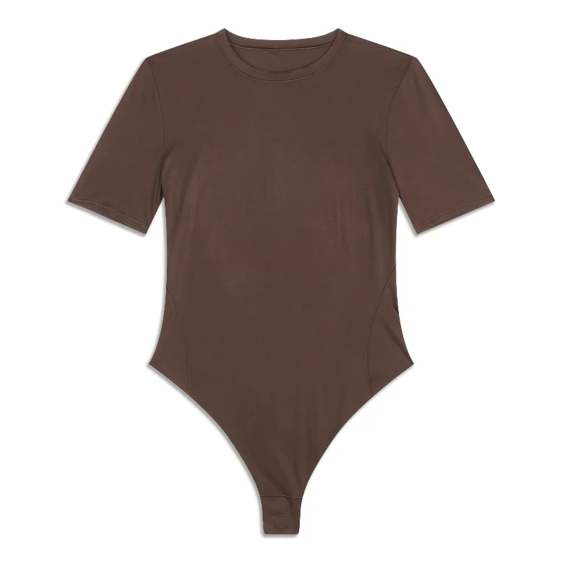 Wundermost Ultra-Soft Short-Sleeve Crew Thong Bodysuit - Resale